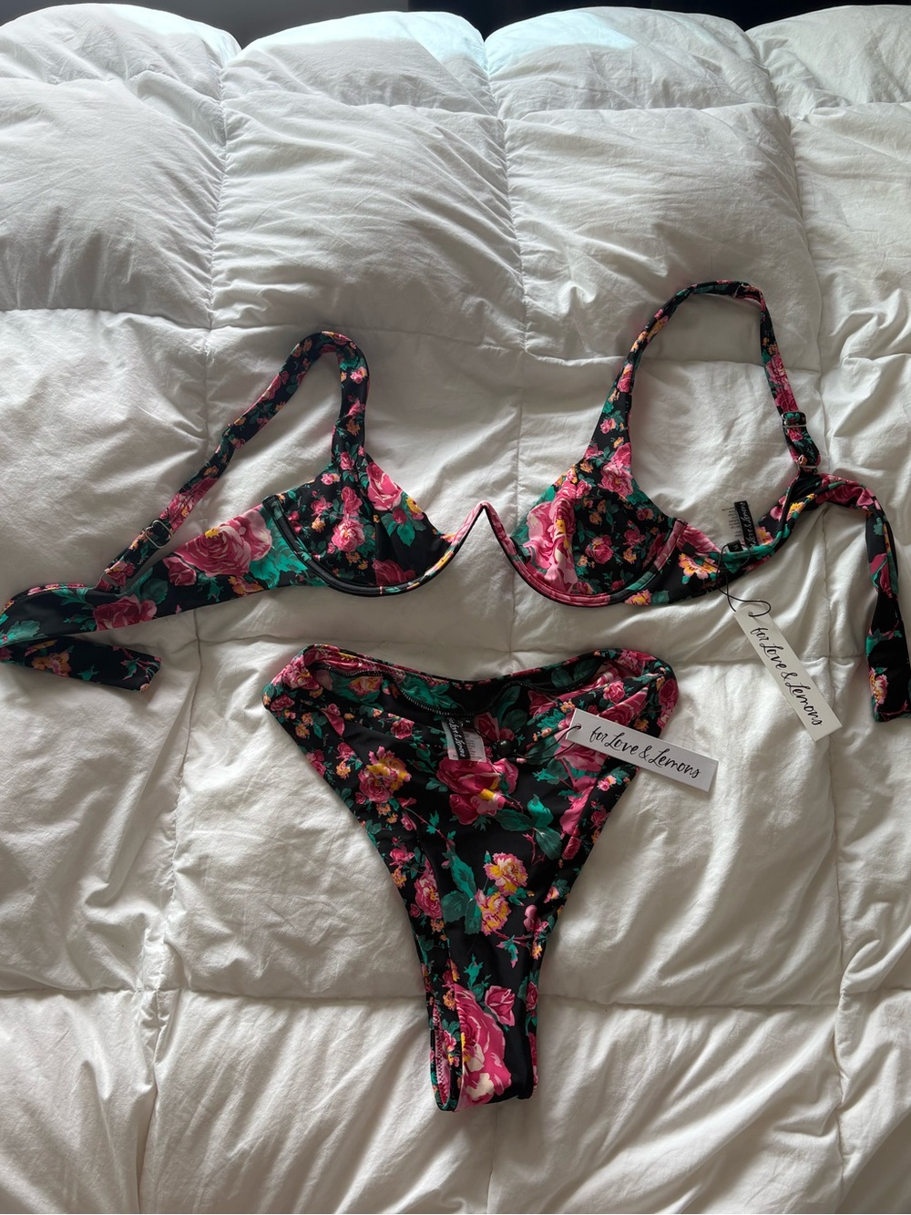 NWT For Love & Lemons Floral Underwire Bikini Set
